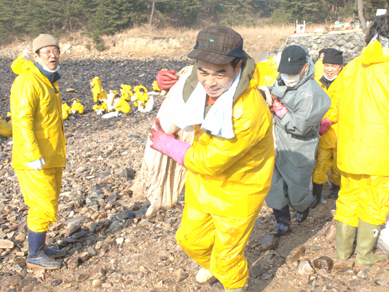태안군 기름유출 방제작업 자원봉사1